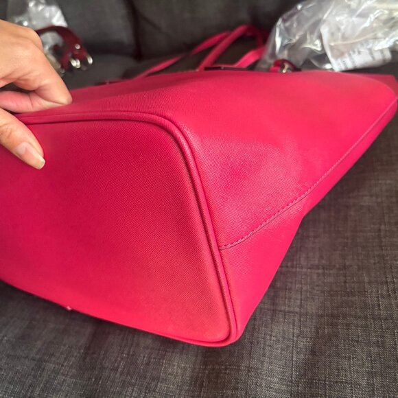 Auth NWOT Marc Jacobs Rare HOT PINK magenta Sidekick Tote - Picture 11 of 14